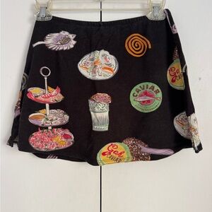 Lisa Says Gah Black Graphic Mini Skort